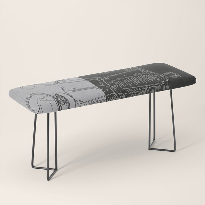 Minimalist Black And White Coffee Cups Bench Gallery Image 1