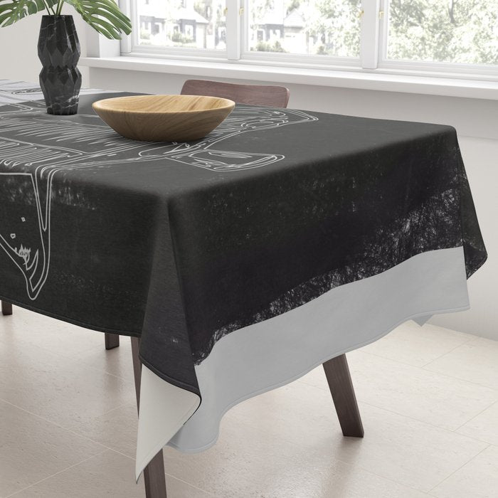 Minimalist Black And White Coffee Cups Tablecloth Gallery Image 3