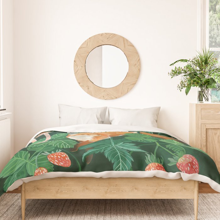 Strawberry Fox Duvet Cover Gallery Image 3