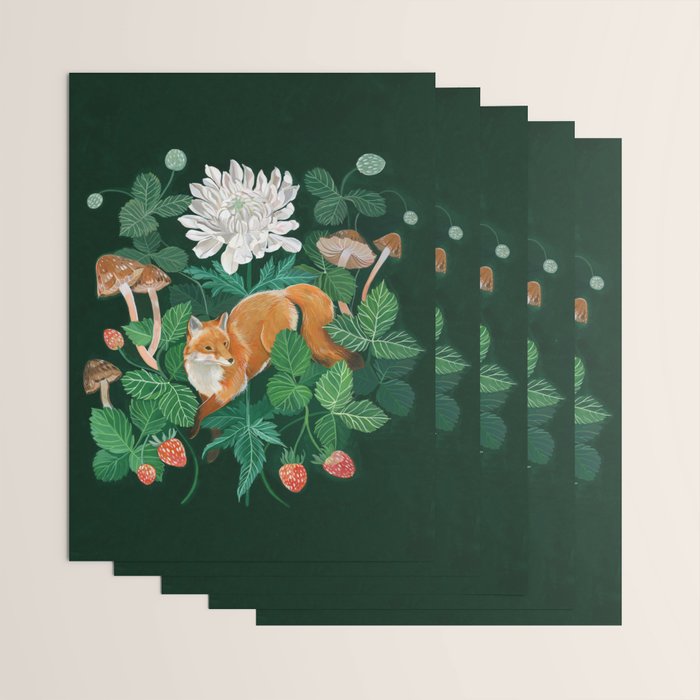 Strawberry Fox Wrapping Paper Gallery Image 3