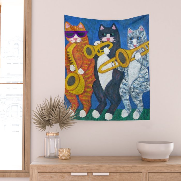 Salsa Cats Brass Section Wall Tapestry Gallery Image 2