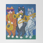 Salsa Cats Brass Section Throw Blanket Gallery Image 2