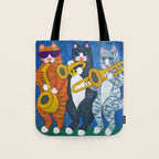 Salsa Cats Brass Section Tote Bag Gallery Image 1