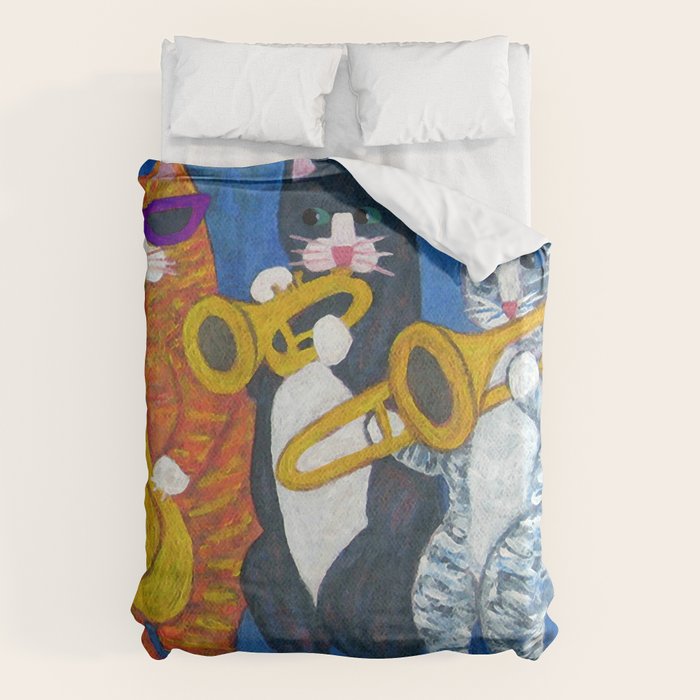 Salsa Cats Brass Section Duvet Cover