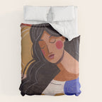 Woman In Thoughts Duvet Cover Gallery Image 6