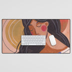Woman In Thoughts Desk Mat Gallery Image 1