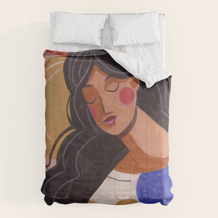 Woman In Thoughts Comforter Gallery Image 1
