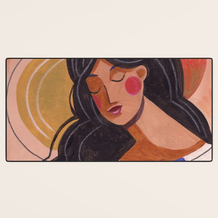 Woman In Thoughts Desk Mat Gallery Image 3