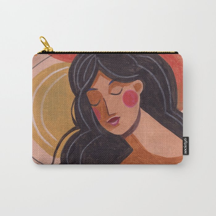 Woman In Thoughts Carry All Pouch Gallery Image 1