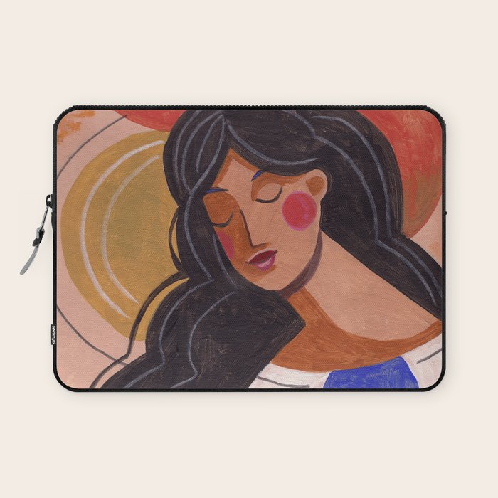 Woman In Thoughts Laptop Sleeve Gallery Image 1