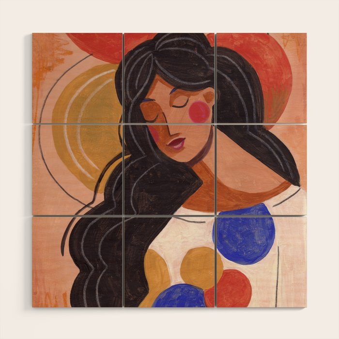 Woman In Thoughts Wood Wall Art Gallery Image 1