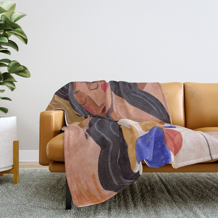 Woman In Thoughts Throw Blanket Gallery Image 2