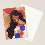 Woman In Thoughts Stationery Card Gallery Image 2