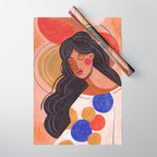 Woman In Thoughts Wrapping Paper Gallery Image 1