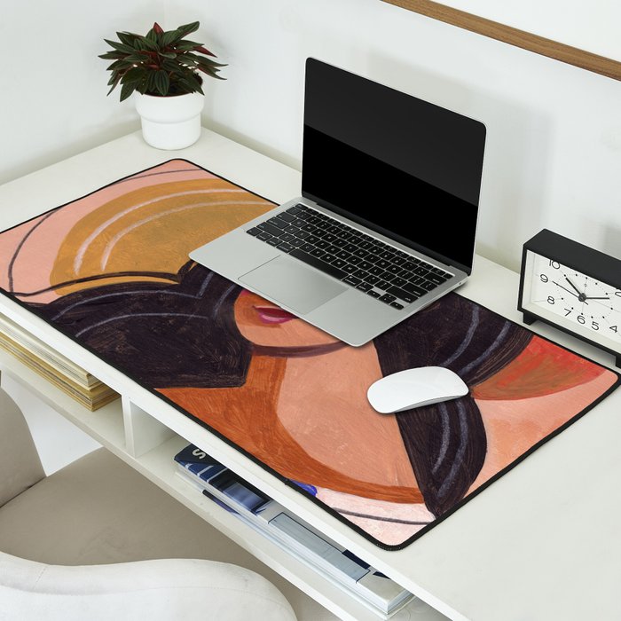 Woman In Thoughts Desk Mat Gallery Image 2