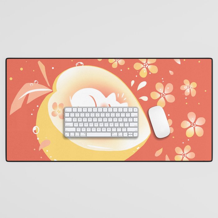 Peach Kitten Desk Mat Gallery Image 1