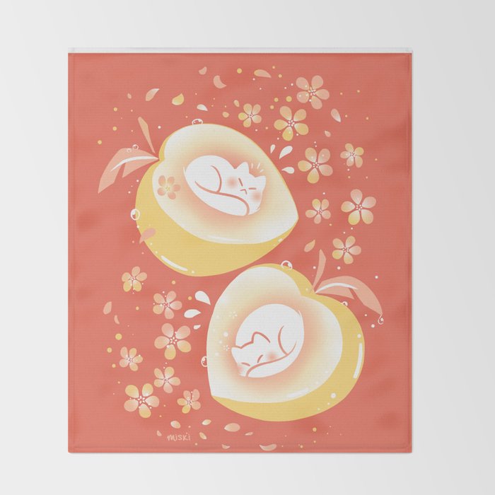 Peach Kitten Throw Blanket Gallery Image 2