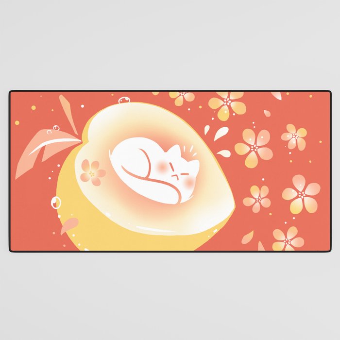 Peach Kitten Desk Mat Gallery Image 3