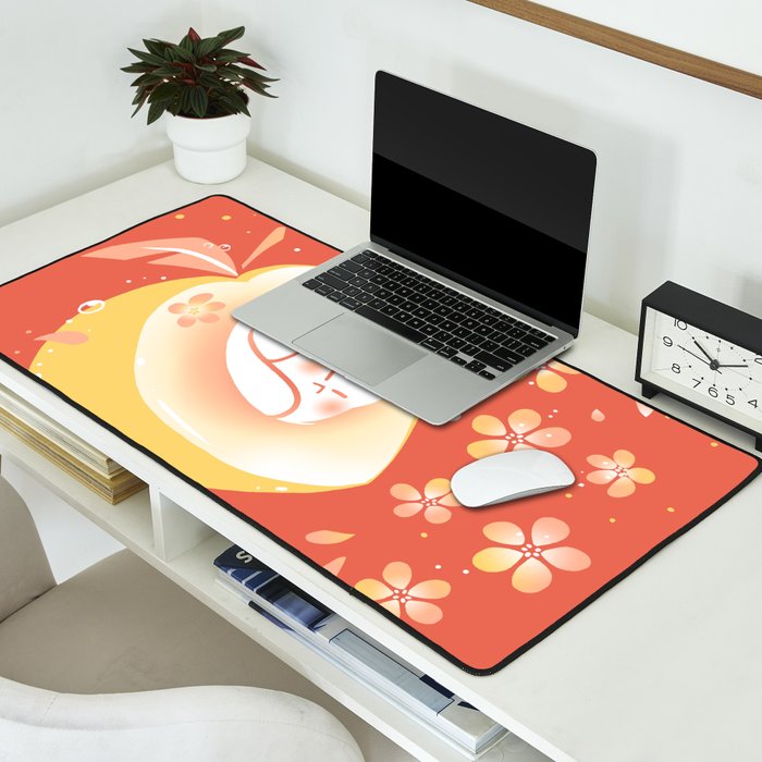 Peach Kitten Desk Mat Gallery Image 2