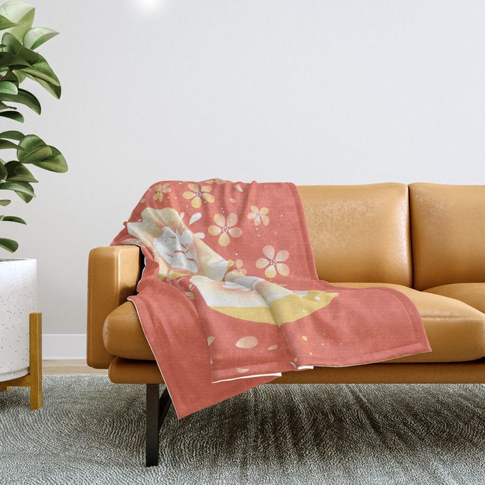 Peach Kitten Throw Blanket Gallery Image 1