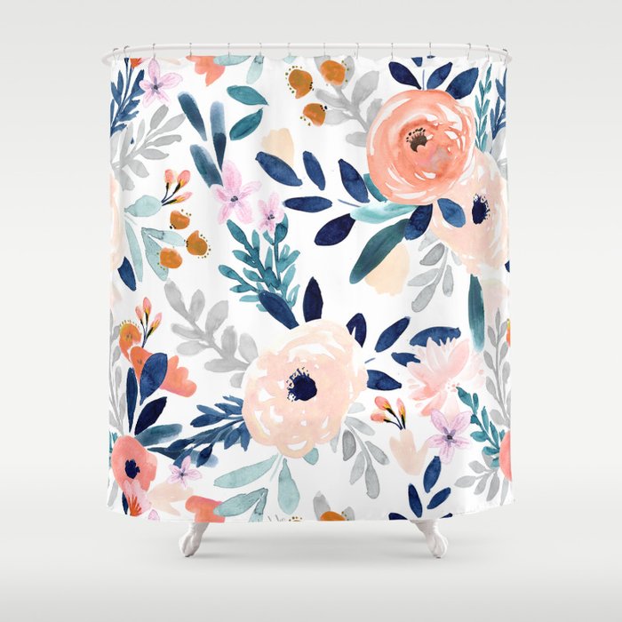 Jolene Floral Shower Curtain Gallery Image 1