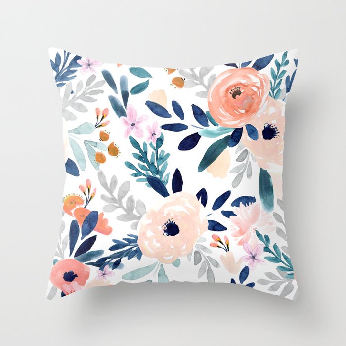 Jolene Floral Throw Pillow Gallery Image 1