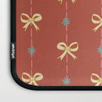 Cute Hair Bows & Stars in Burnt Red & Yellow Laptop Sleeve Gallery Image 3