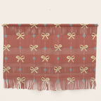 Cute Hair Bows & Stars in Burnt Red & Yellow Wall Hanging Gallery Image 1