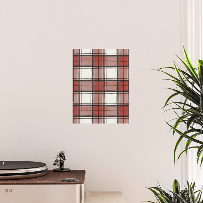 Holiday Plaids - Rustic checks Red Poster Gallery Image 2