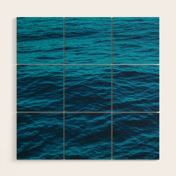 water surface, Blue ocean waves - deep blue sea Wood Wall Art Gallery Image 1