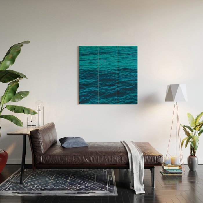 water surface, Blue ocean waves - deep blue sea Wood Wall Art Gallery Image 2