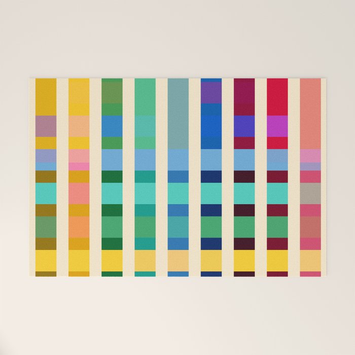 Futuristic Cyber Rainbow Crossing Welcome Mat Gallery Image 1