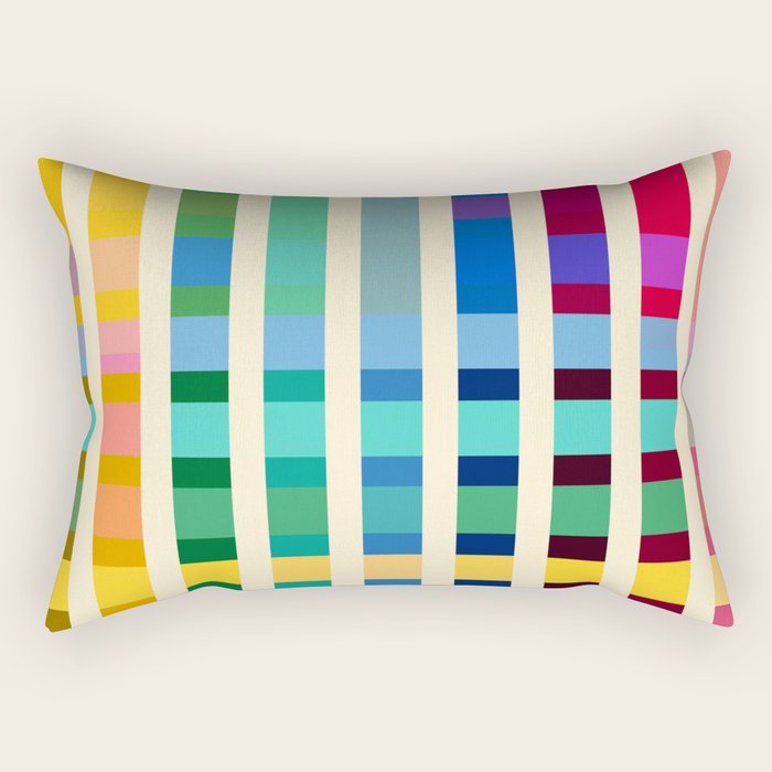 Futuristic Cyber Rainbow Crossing Rectangular Pillow Gallery Image 1