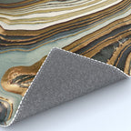 White Gold Agate Abstract Rug Gallery Image 4