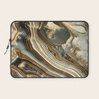 White Gold Agate Abstract Laptop Sleeve Gallery Image 1