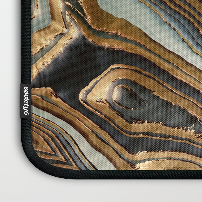 White Gold Agate Abstract Laptop Sleeve Gallery Image 3