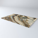 White Gold Agate Abstract Rug Gallery Image 3