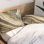 White Gold Agate Abstract Pillow Sham Gallery Image 2