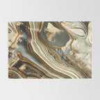White Gold Agate Abstract Rug Gallery Image 2