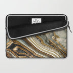 White Gold Agate Abstract Laptop Sleeve Gallery Image 2