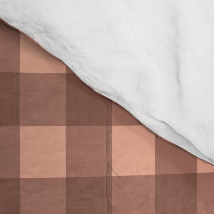 Gingham Check Pattern in Brown and Salmon Comforter Gallery Image 4