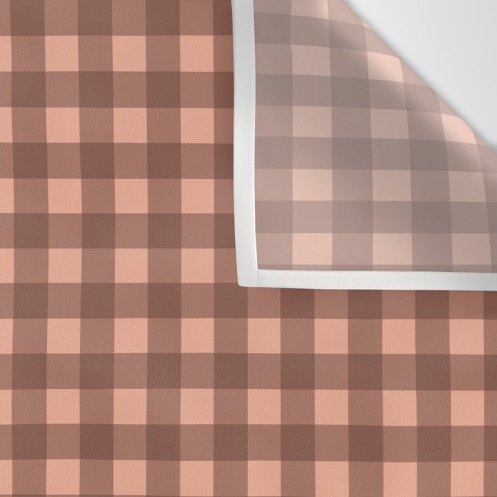 Gingham Check Pattern in Brown and Salmon Wall Tapestry Gallery Image 3