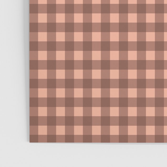 Gingham Check Pattern in Brown and Salmon Poster Gallery Image 3
