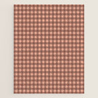Gingham Check Pattern in Brown and Salmon Jigsaw Puzzle Gallery Image 1