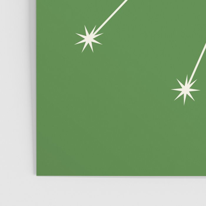 Taurus Zodiac Star Constellation Line Art Kelly Green Poster Gallery Image 3