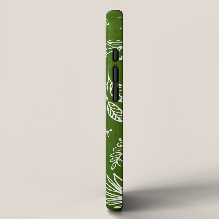 Emerald Forest Botanical Drawing iPhone Case Gallery Image 2