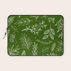Emerald Forest Botanical Drawing Laptop Sleeve Gallery Image 1