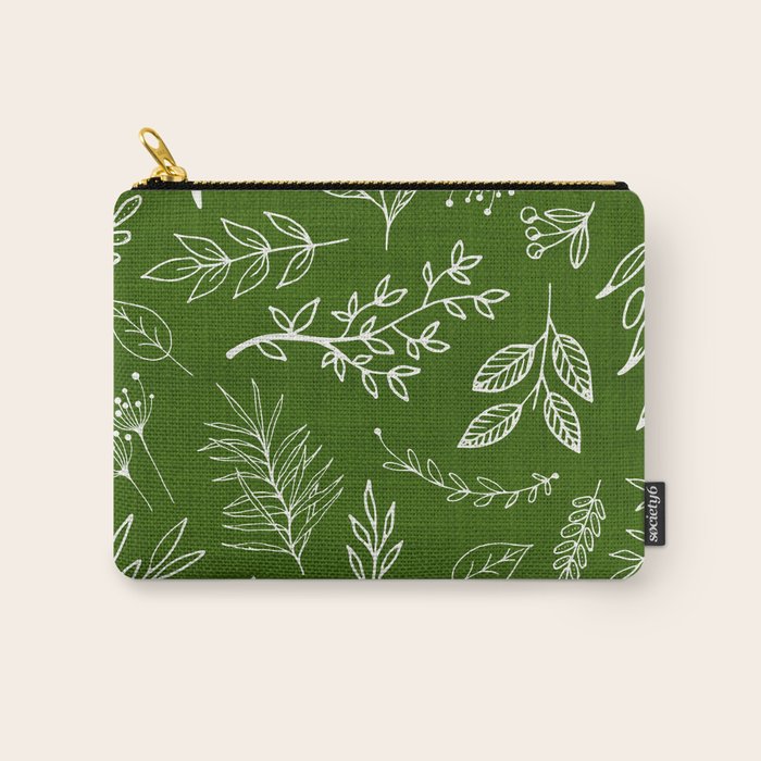 Emerald Forest Botanical Drawing Carry All Pouch Gallery Image 1