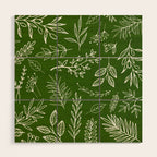 Emerald Forest Botanical Drawing Wood Wall Art Gallery Image 1