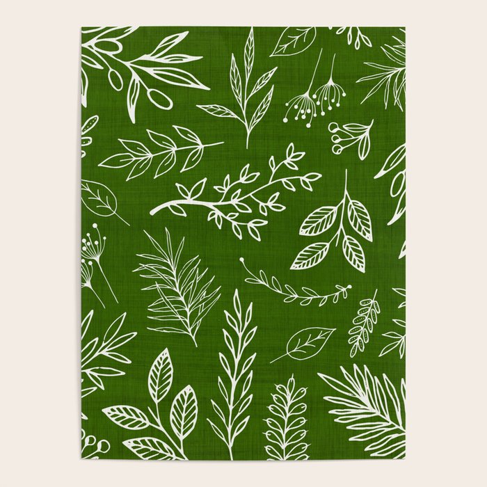 Emerald Forest Botanical Drawing Poster Gallery Image 4
